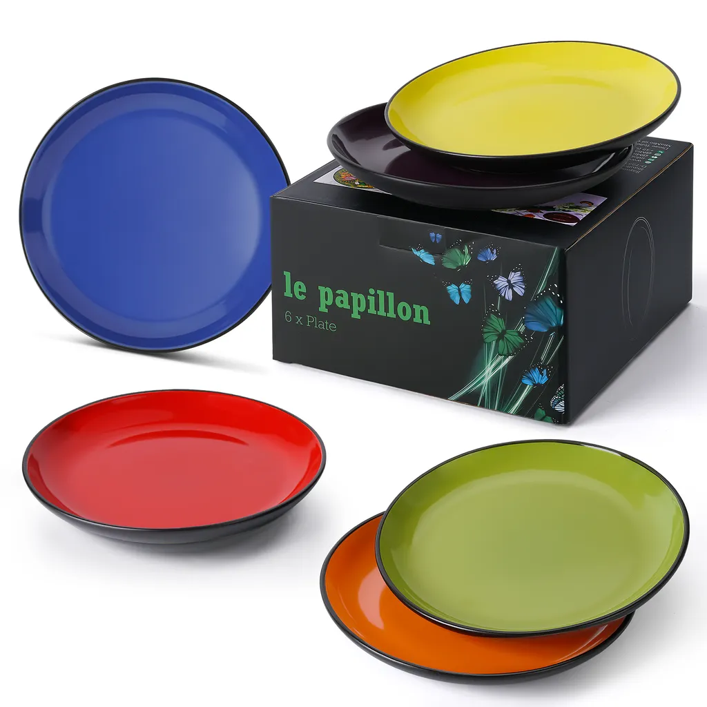 MIAMIO - Teller Set 6 Personen Modern (Bunt, 26 cm)